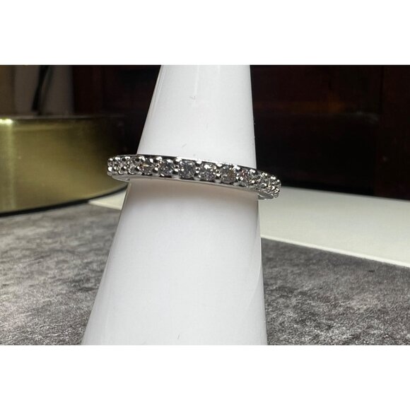 Ring Bomb Party Ring, NWOT, size 7, clear stones on silver color band - Picture 5 of 6